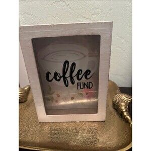 #2077*”7x9”Coffee Fund Decorative Shadow Box - White
